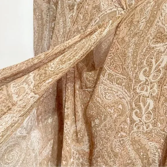 J Jill Womens Oversized Boho Paisley Long Sleeve Top Medium Wide Straight Sleeve - Picture 5 of 6